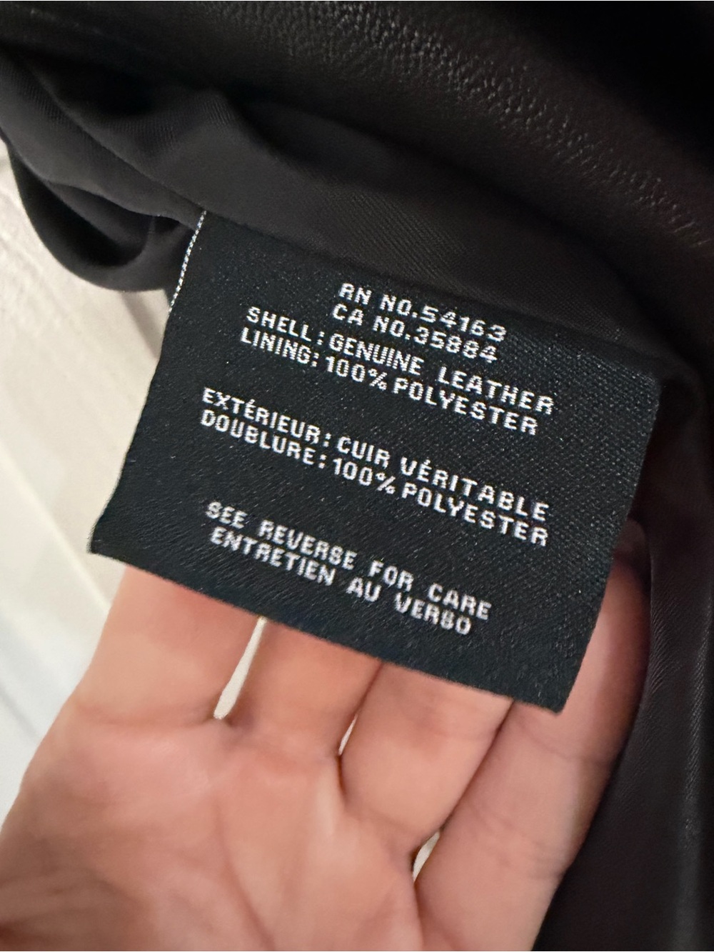 Cole Haan Black Leather Zip-Front Jacket with Stand Collar - Picture 5 of 5